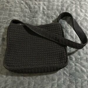 Villager A Liz Claiborne Company Black Crochet‎ Shoulder Bag